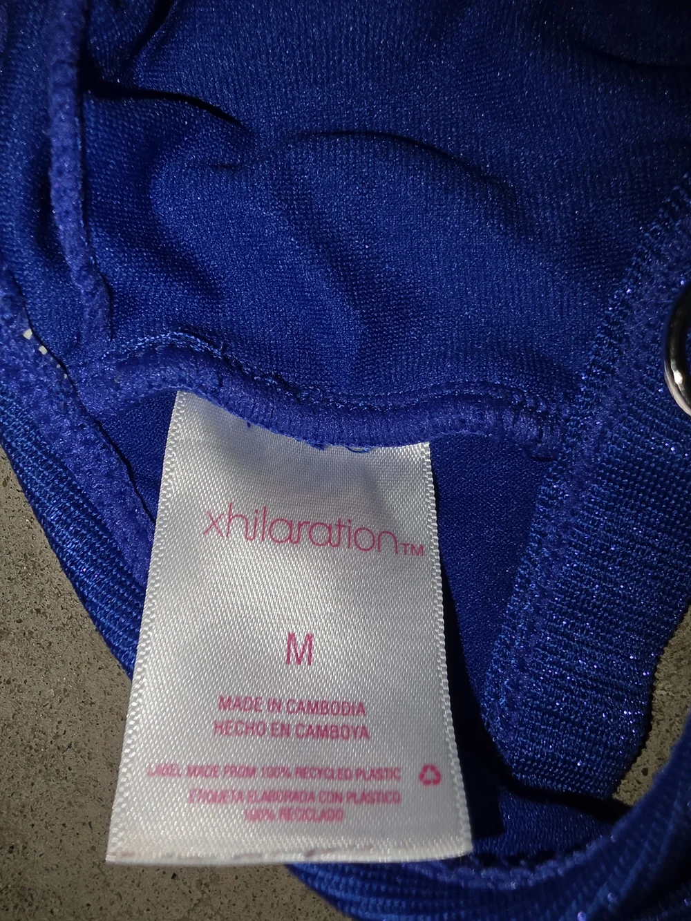 Xhilaration Shimmer Blue Triangle Swim Bralette